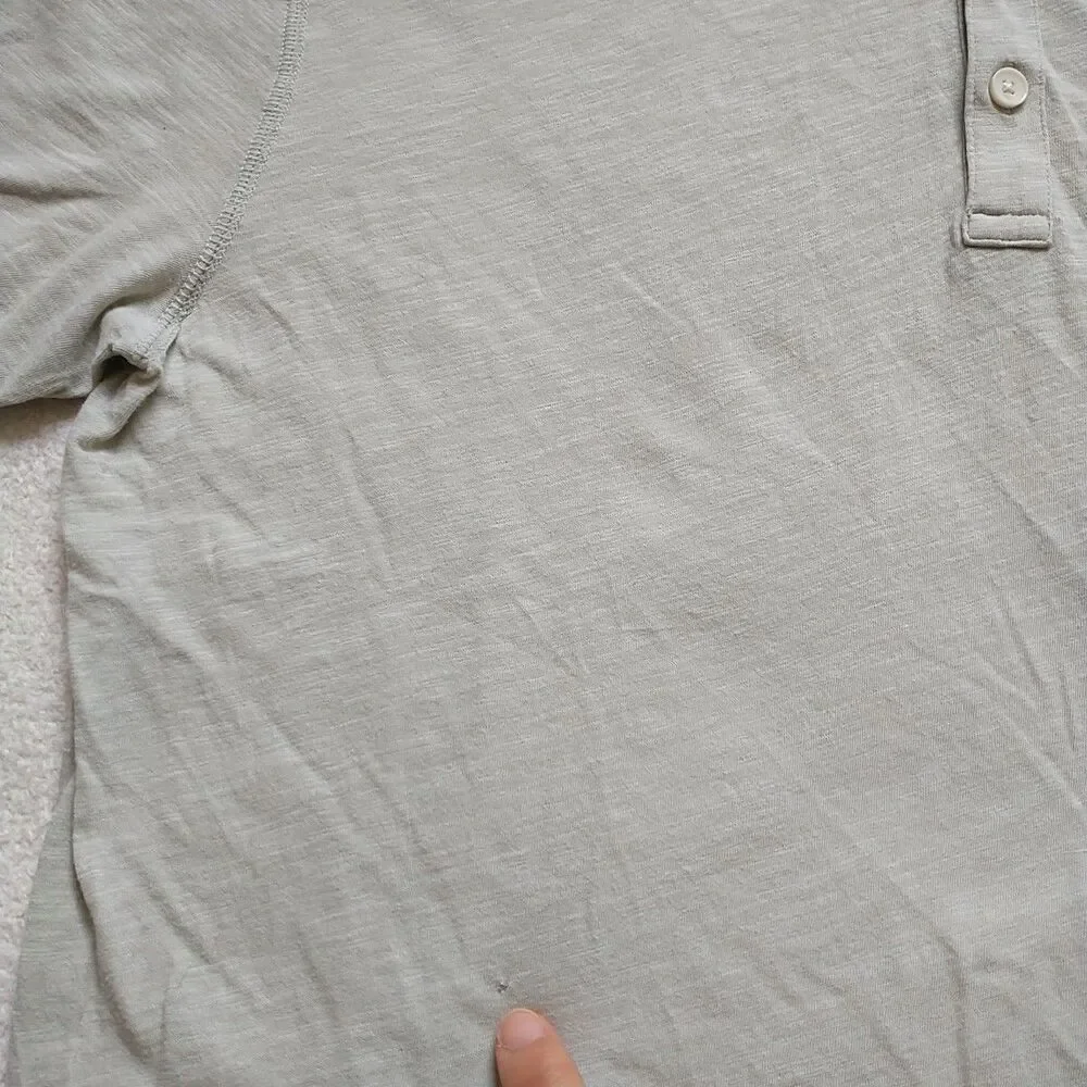 Everlane T Shirt Mens L Green Henley Pullover Tee Slub Cotton Classic Casual - Picture 3 of 9